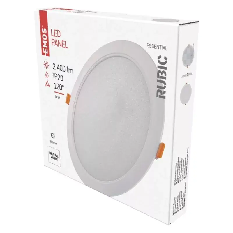 Népszerű LED süllyesztett lámpatest RUBIC, kerek, fehér, 24W, természetes fehér