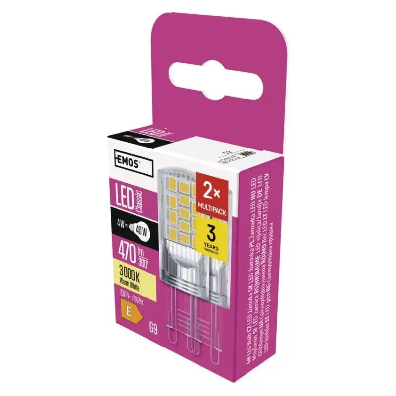 LED izzó Classic JC / G9 / 4 W (40 W) / 470 lm / meleg fehér Szuper akció