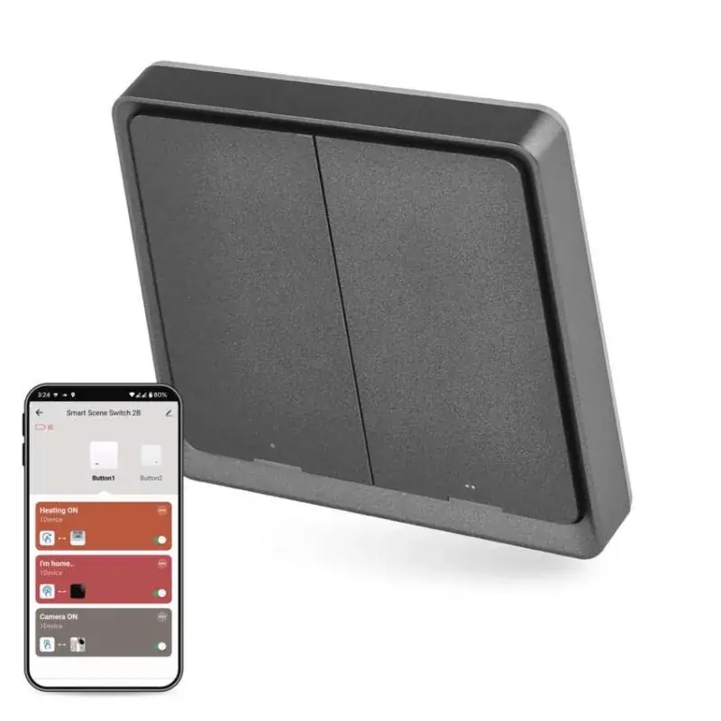GoSmart Okos hordozható 2 funkciós szcenárió kapcsoló IP-2002ZB, ZigBee 3.0 Gyors szállítás