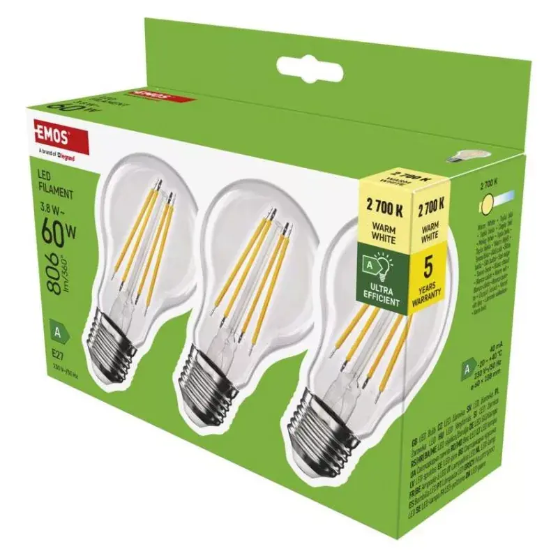 Bestseller LED izzó Filament A60 A CLASS/ E27 / 3,8 W (60 W) / 806 lm / meleg fehér