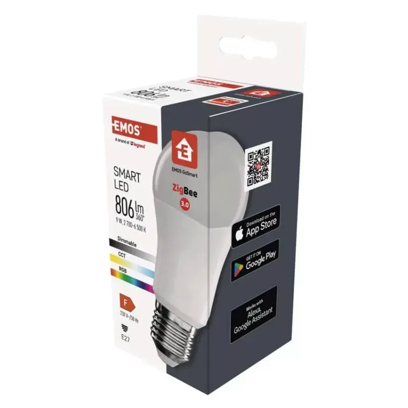 LED izzó GoSmart A60 / E27 / 9 W (60 W) / 806 lm / RGB / dimmelhető / Zigbee Gyors szállítás