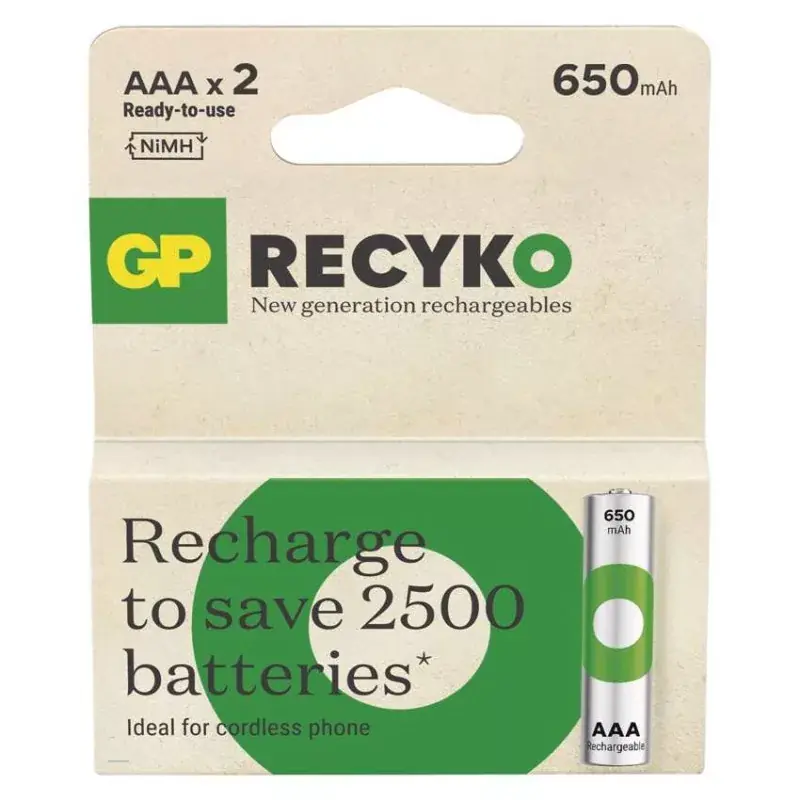 Exkluzív ajánlat GP ReCyko NiMH Akkumulátor HR03 (AAA) 650mAh 2db