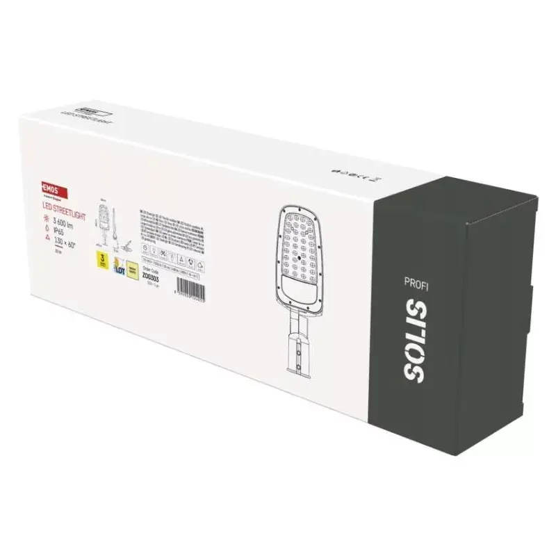 LED-es közvilágítási lámpatest SOLIS 30W, 3600 lm, meleg fehér Csak ma