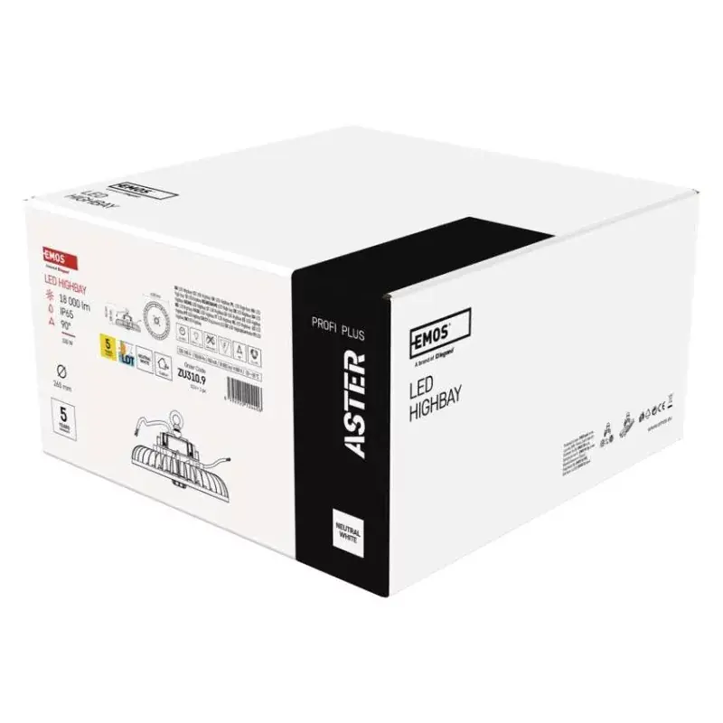 EMOS LED HIGHBAY ipari mennyezeti lámpa ASTER 100W IP65 90° Azonnal elérhető