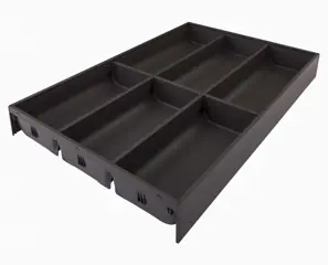 Olcsó Ambia-line evőeszköztartó, a legrabox/merivobox fa fiók, műanyag/acél, 6 evőeszköztartó rekesz, nh=500 mm, szélesség=300 mm