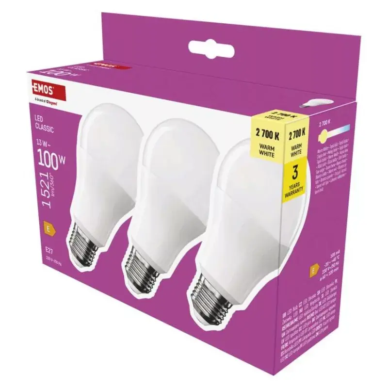 LED izzó Classic A60 / E27 / 13 W (100 W) / 1521 lm / Meleg fehér Kedvezményes ár