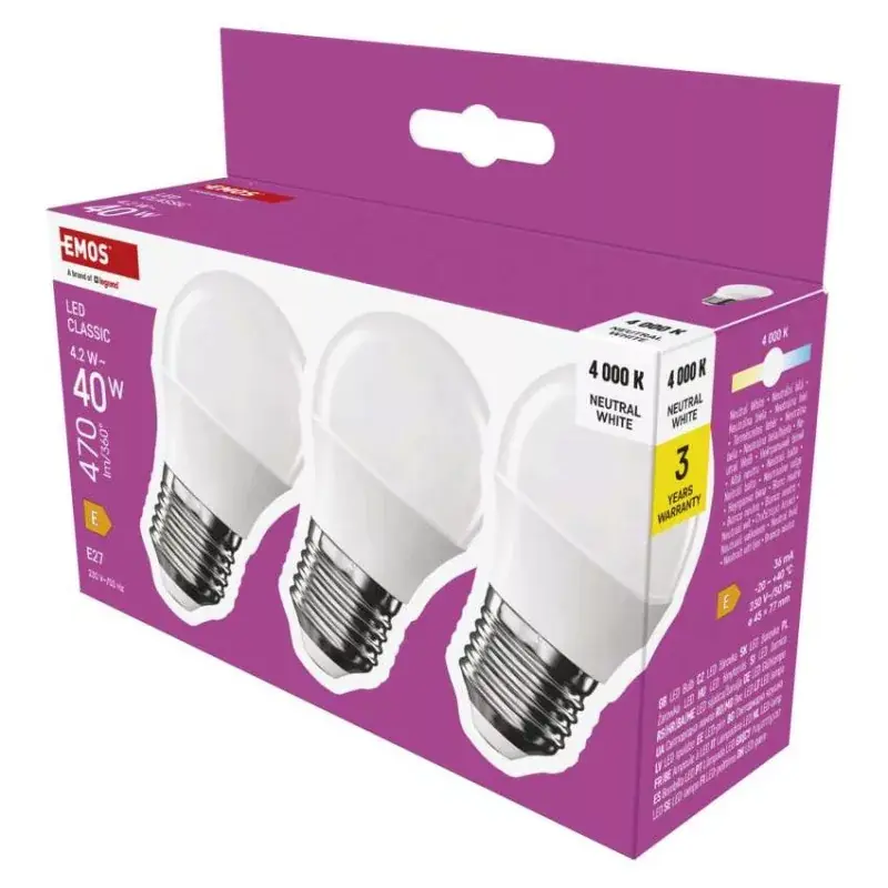 Rendeld meg most LED izzó Classic Mini Globe / E27 / 4,2 W (40 W) / 470 lm / Természetes fehér