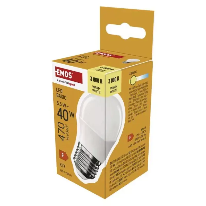 Biztonságos vásárlás LED izzó Basic Mini Globe / E27 / 5,5 W (40 W) / 470 lm / Meleg fehér