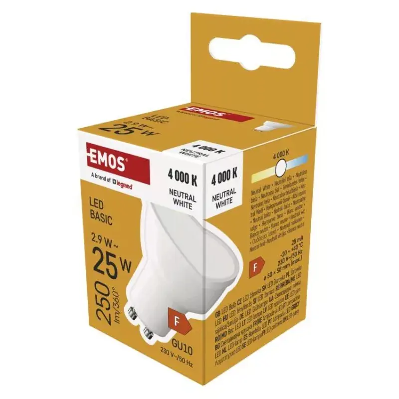Utolsó esély LED izzó Basic MR16 / GU10 / 2,9 W (25 W) / 250 lm / Természetes fehér