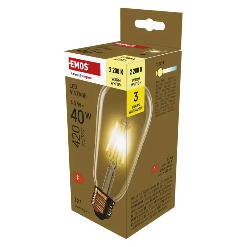 Nézd meg most LED izzó Vintage ST64 / E27 / 4,5 W (40 W) / 420 lm / Meleg fehér