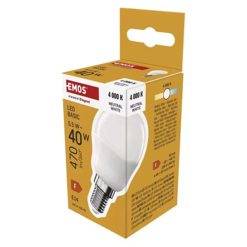 Biztonságos fizetés LED izzó Basic Mini Globe / E14 / 5,5 W (40 W) / 470 lm / Természetes fehér