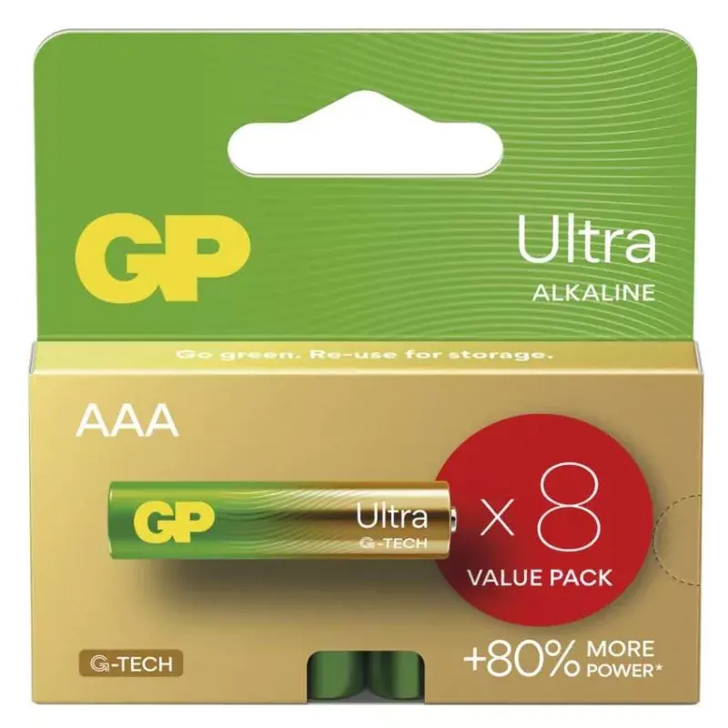 GP Ultra Alkáli elem AAA 8db Gyors kiszállítás