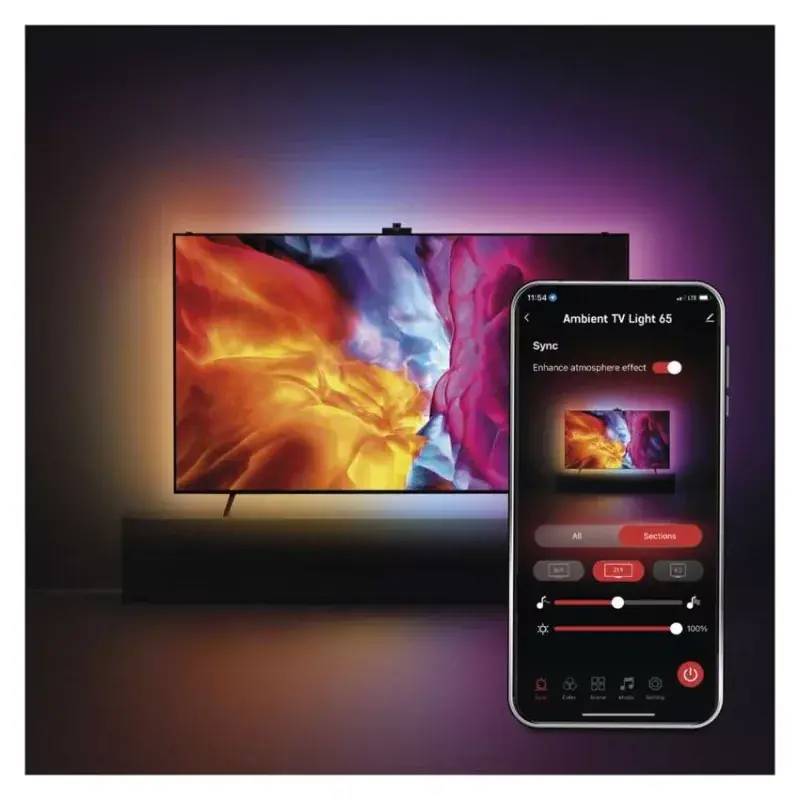 GoSmart Ambient LED RGB világítás TV-hez 65“ (164 cm) Kiárusítás