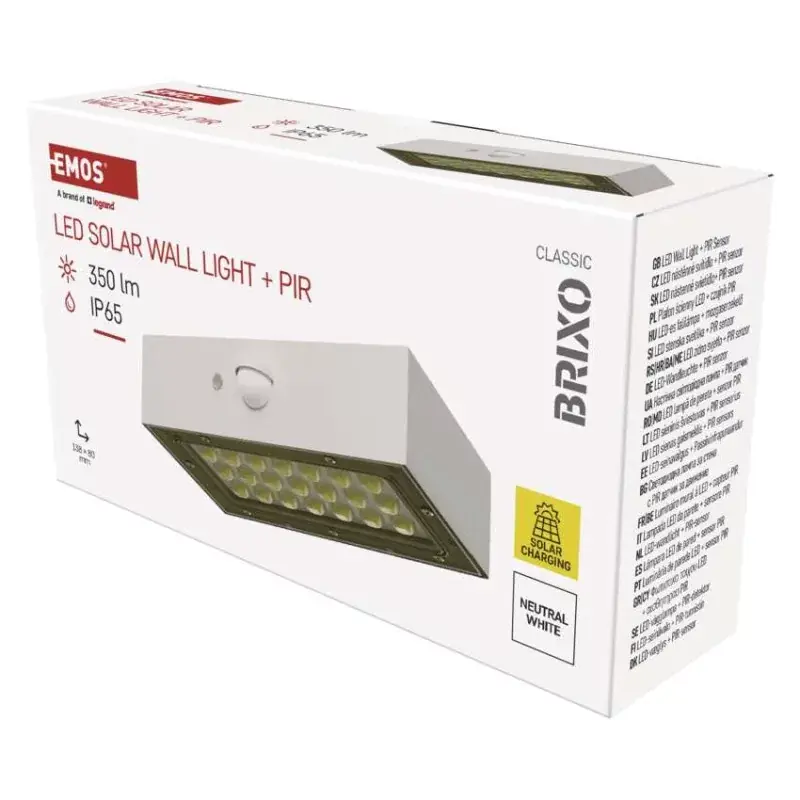 EMOS LED SOLAR lámpatest BRIXO PIR, 350lm IP65 természetes fehér Vedd meg most