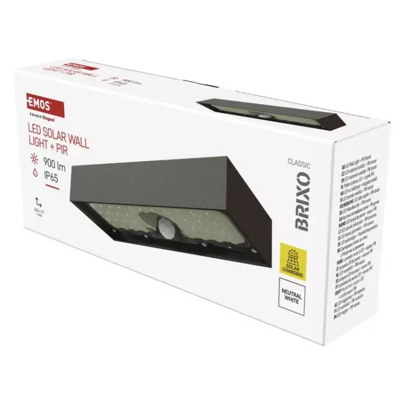 Kiárusítás EMOS LED SOLAR lámpatest BRIXO PIR, 900lm IP65 természetes fehér