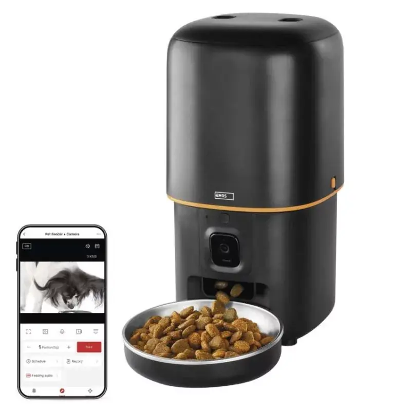 GoSmart állateledel adagoló kamerával Pet Care, 4 l, fekete, Wi-Fi Biztonságos fizetés