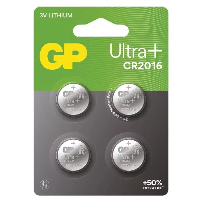 Újdonság GP Ultra plus Lítium gombelem CR2016 4db/bliszter