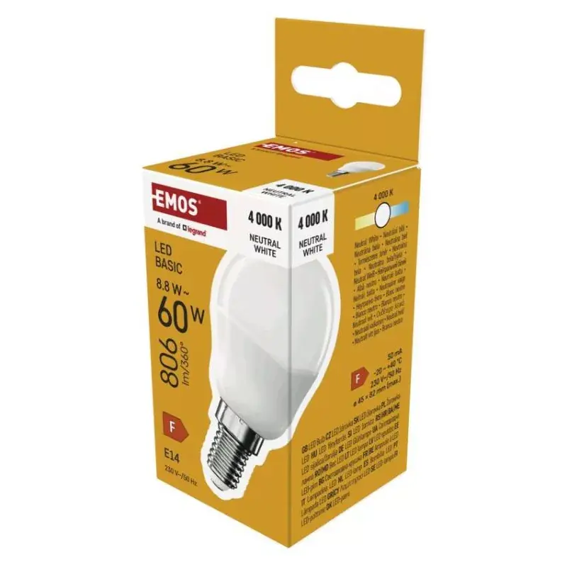 Olcsó LED izzó Basic MINI GLOBE E14 / 8,8 W (60 W) / 806 lm / Természetes fehér