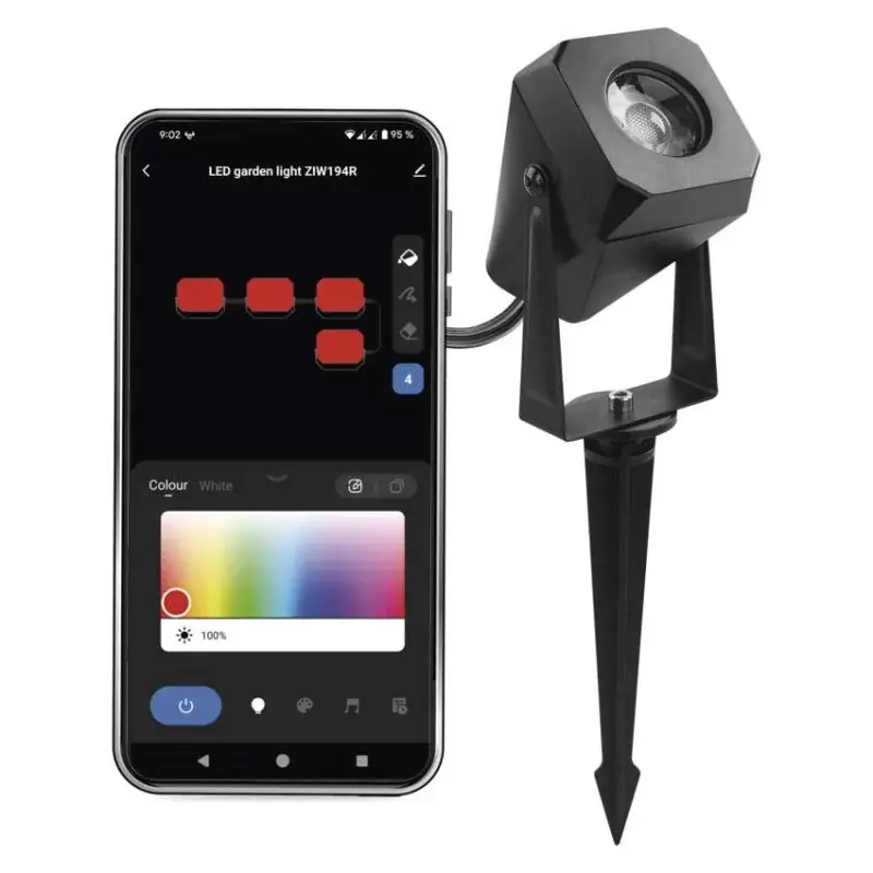 Korlátozott ajánlat GoSmart kültéri LED spotlámpa, bővítő készlet, 1 darab, 1,5 W, RGBIC dimmelhető, WiFi