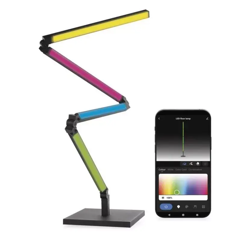 GoSmart LED állólámpa, fekete, 175 cm, meleg fehér / RGBIC WiFi Végkiárusítás