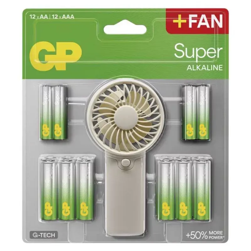 Akciós ár GP Super Alkáli elem AA 12db + AAA 12db + Ventilátor