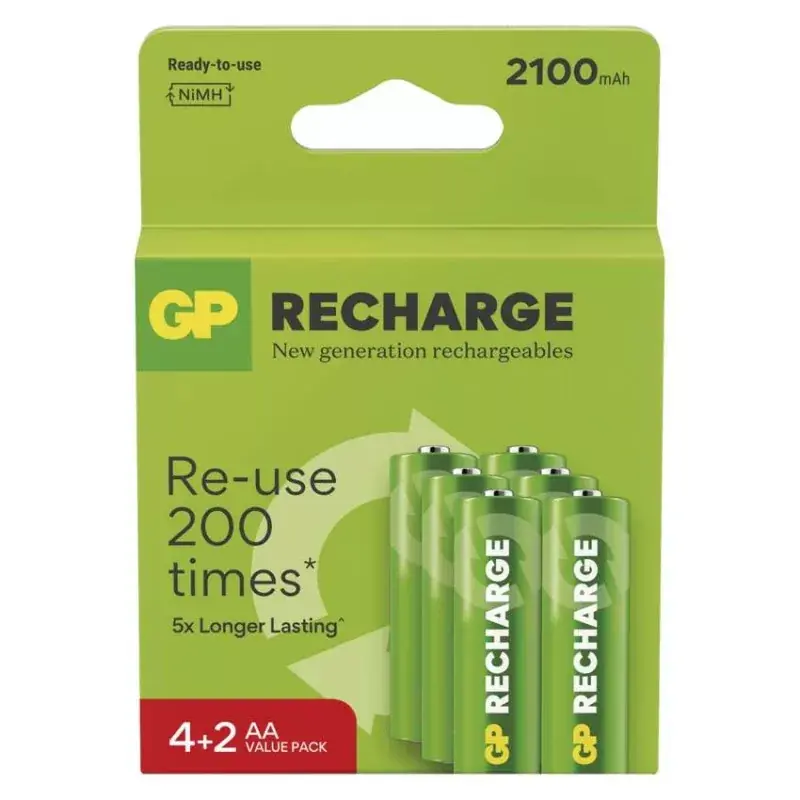 Vásárlói kedvenc GP Recharge 2100 AA Akkumulátor (HR6) 6db