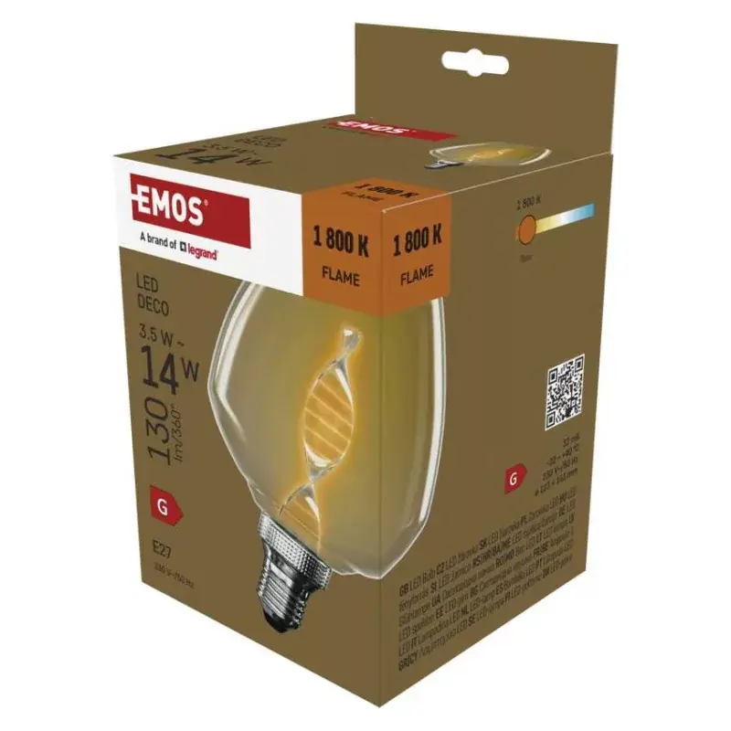 Népszerű LED izzó DECO S123 / E27 / 3,5 W (14 W) / 130 lm / flame