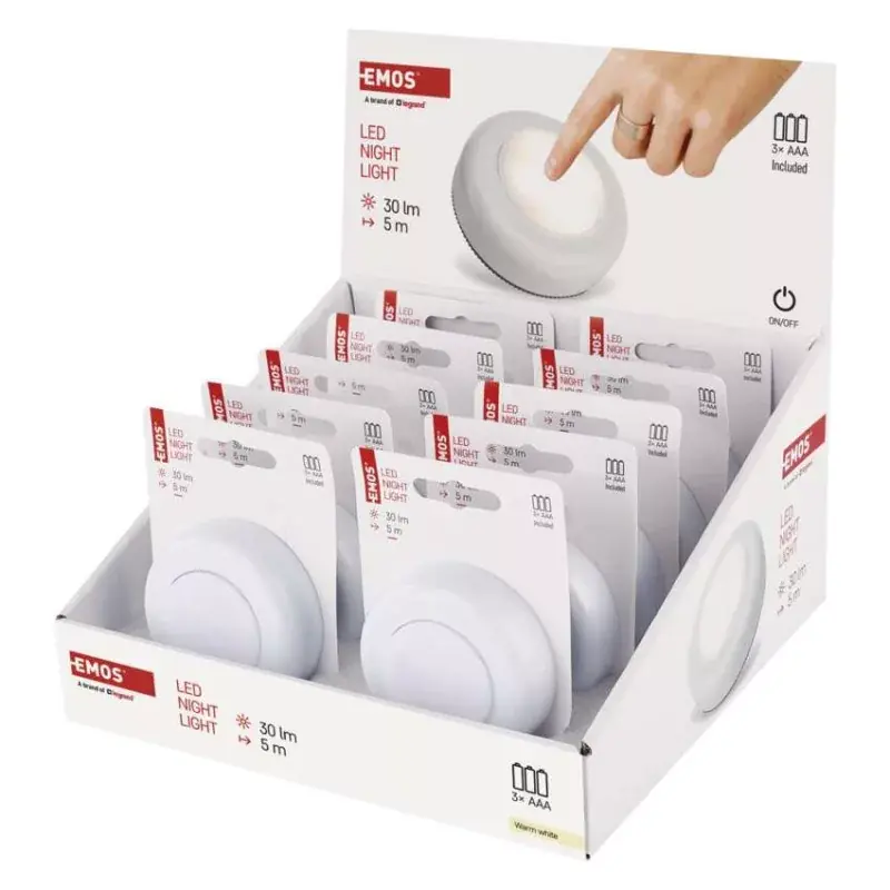 EMOS LED éjjeli fény 4LED 3× AAA 10 db, display box Szuper ajánlat