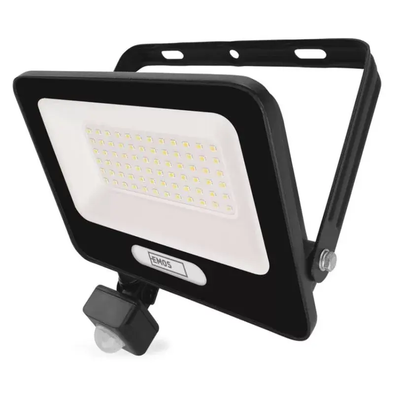 Biztonságos fizetés LED reflektor GLARO PIR 50 W, fekete, IP54, 5000 lm, természetes fehér