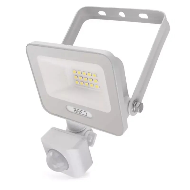 Végkiárusítás LED reflektor GLARO PIR 10 W, fehér, IP54, 1000 lm, természetes fehér
