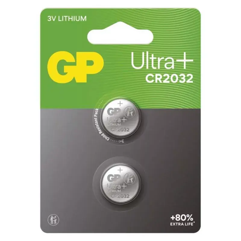 GP Ultra plus Lítium gombelem CR2032 2db/bliszter Azonnal elérhető