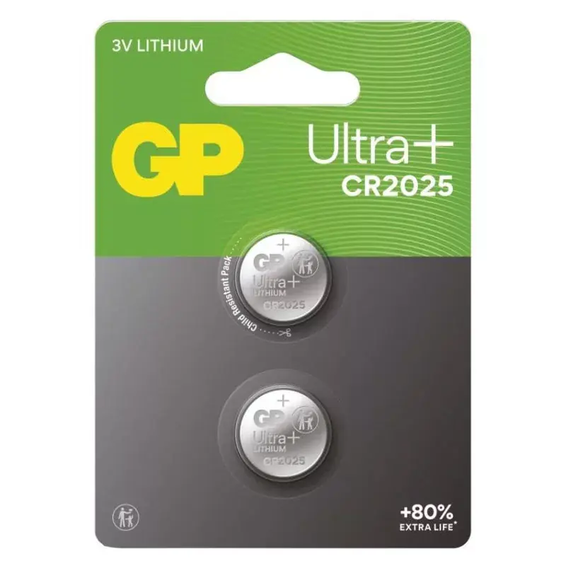 Akciós ár GP Ultra plus Lítium gombelem CR2025 2db/bliszter
