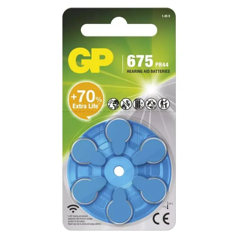 GP Gombelem hallókészülékekbe ZA675 6db/bliszter Alacsony ár
