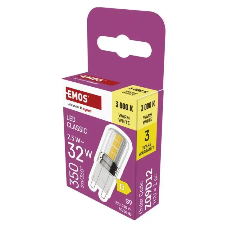 Utolsó esély LED izzó Classic JC / G9 / 2,5 W (32 W) / 350 lm / meleg fehér