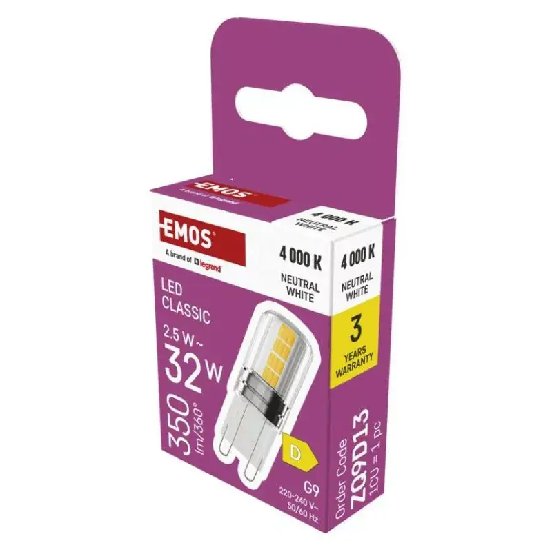 LED izzó Classic JC / G9 / 2,5 W (32 W) / 350 lm / Természetes fehér Legkelendőbb