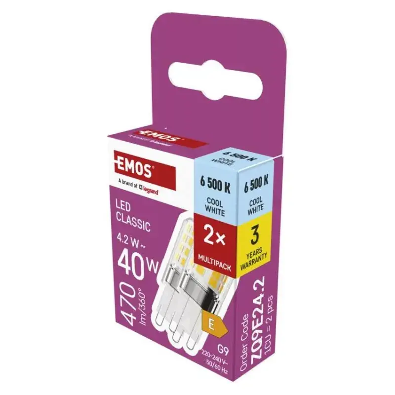 Alacsony ár LED izzó Classic JC / G9 / 4,2 W (40 W) / 470 lm / Hideg fehér / 2 pcs