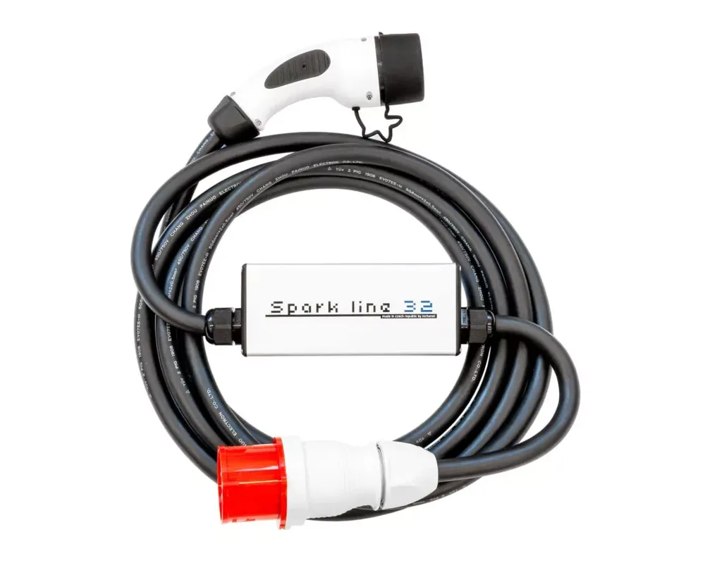 SPARK LINE 32 elektromos autó állítható otthoni töltő - (3x32A) 22kW - 12m Type2 kábellel Alacsony ár