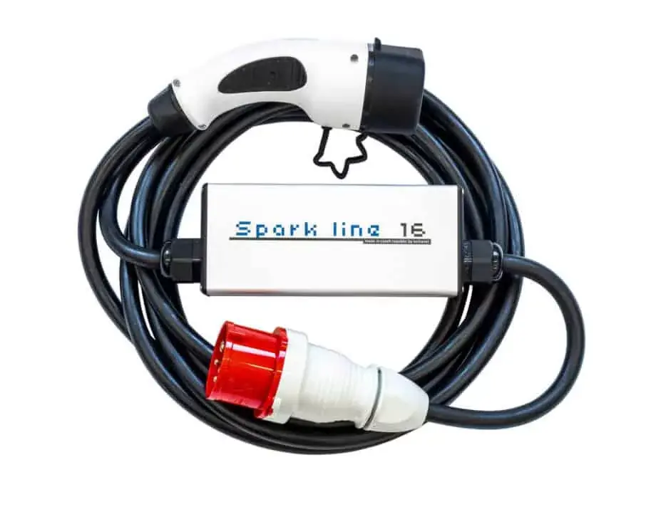SPARK LINE 16 elektromos autó állítható otthoni töltő - (3x16A) 11kW - 10m Type2 kábellel Azonnal elérhető