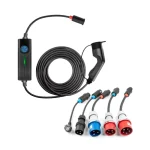 Besen állítható hordozható elektromos autó töltő táskával max. 3x24A (16,5kW) , 5 méter (Type2) Prémium