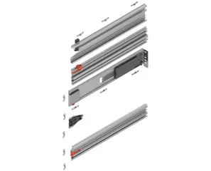 Árcsökkenés Kettős ajtó, pocket-sínek (készlet), nh=675 mm, jobb