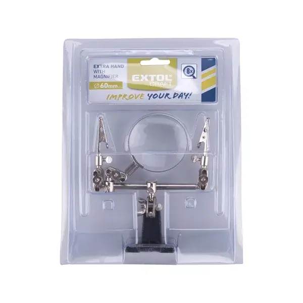 nagyító csipesszel (2db csipesz), talppal, nagyító átmérője 60mm, 8× nagyítás Kiárusítás