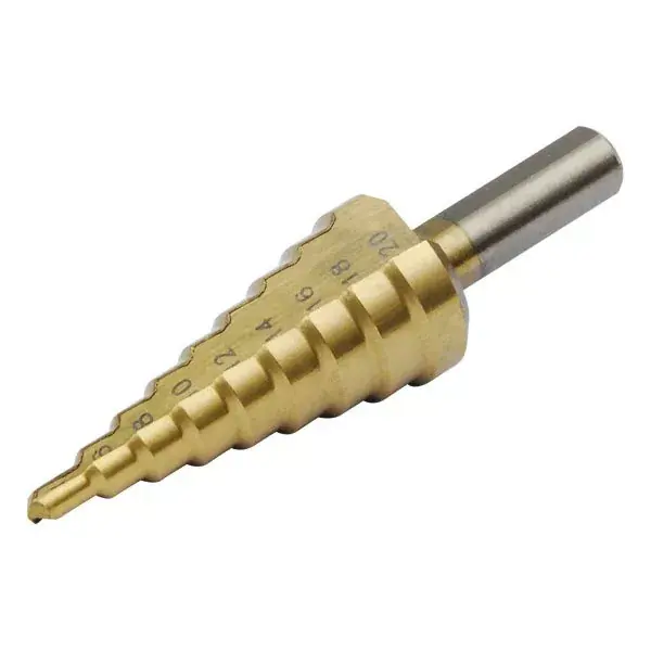 lépcsős fémfúró, 15 lépcsős; (4-32mm, 2mm lépcsők), befogás 10mm, max. 5mm vastag anyagokhoz, TiN bevonat Biztonságos fizetés