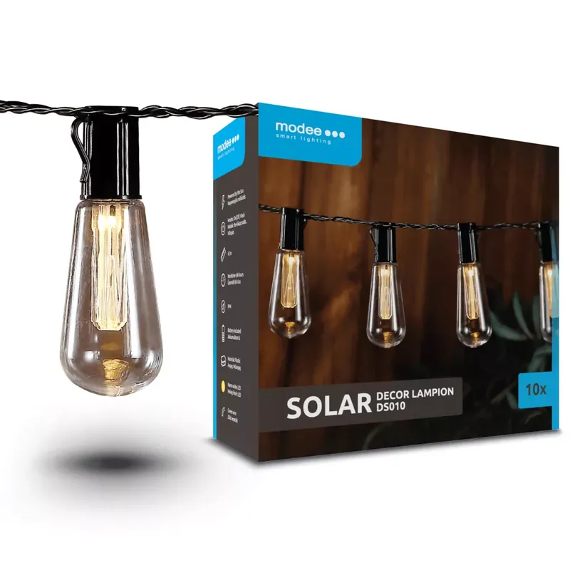 Újdonság Modee Lighting LED Szolár Napelemes Dekor Lampion 10db 4,7m DS010
