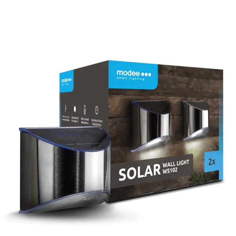 Modee Lighting LED Szolár Napelemes Fali Lámpa WS102 (2db/doboz) Ajánlat