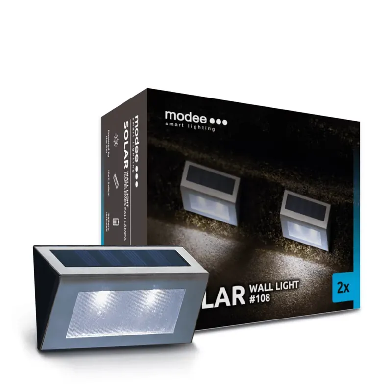 Modee Lighting LED Szolár Napelemes Fali Lámpa WS108 (2db/doboz) Csak ma