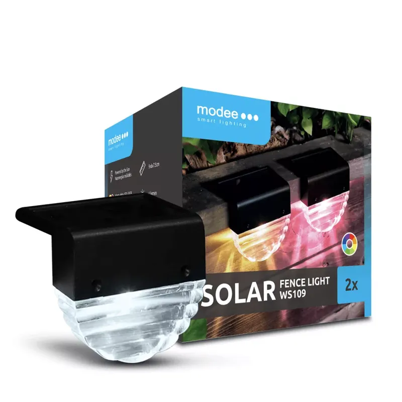 Modee Lighting LED Szolár Napelemes Fali Lámpa WS109 RGB (2db/doboz) Utolsó esély