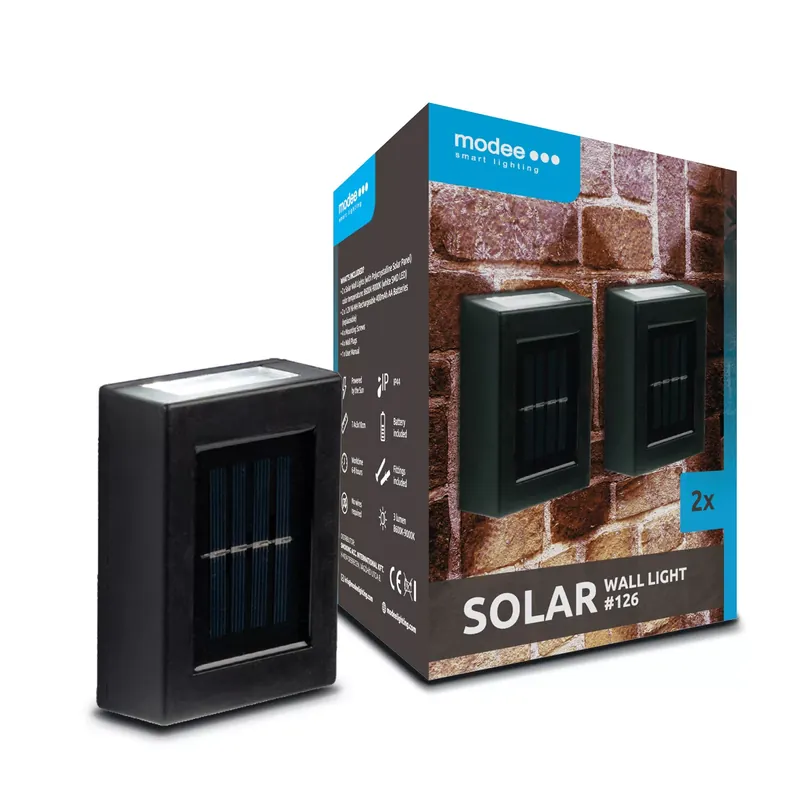 Ne maradj le Modee Lighting LED Szolár Napelemes Fali Lámpa WS126 (2db/doboz)