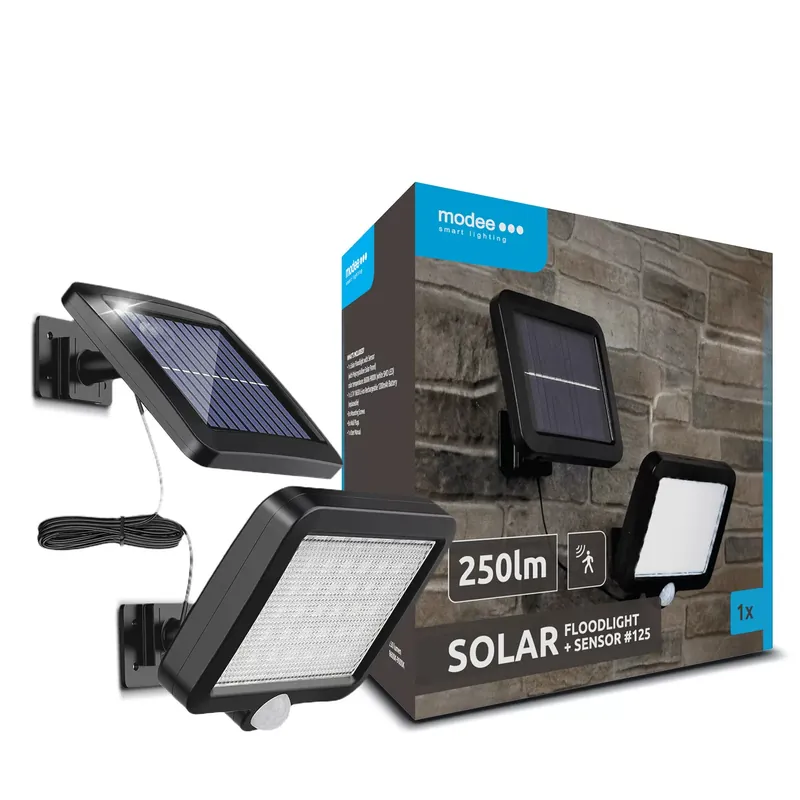 Prémium Modee Lighting LED Szolár Napelemes Reflektor WS125 + sensor (250 lumen)