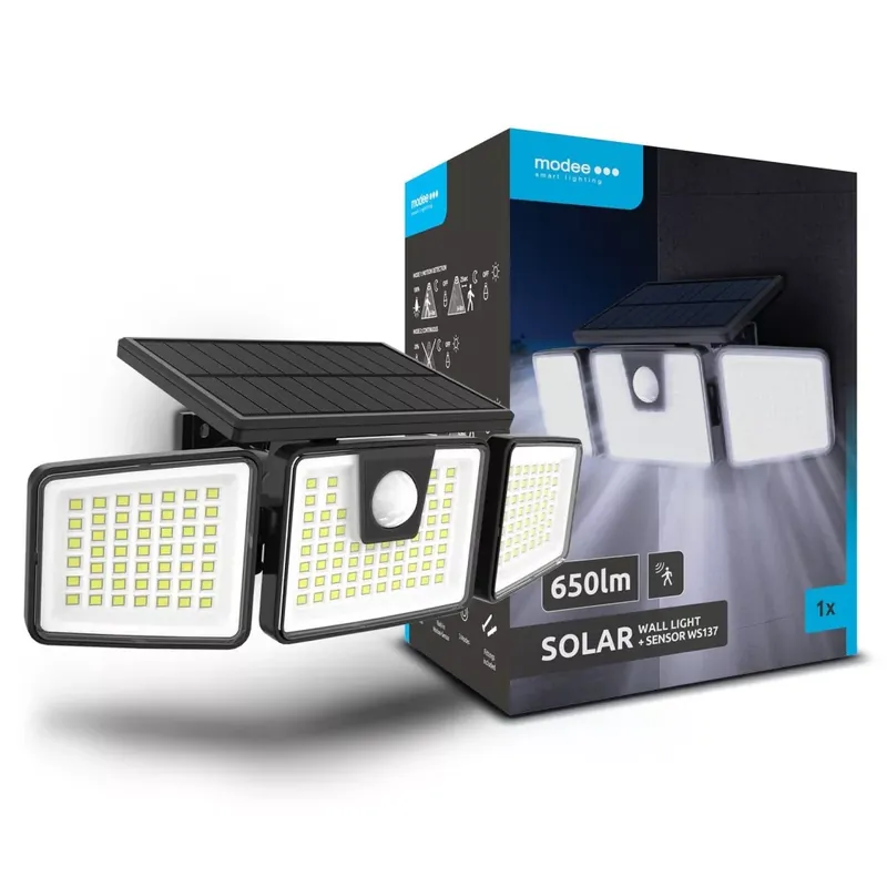 Kiárusítás Modee Lighting LED Szolár Napelemes Reflektor WS137 + sensor (650 lumen)