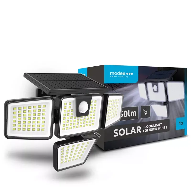 Végkiárusítás Modee Lighting LED Szolár Napelemes Reflektor WS138 + sensor (750 lumen)